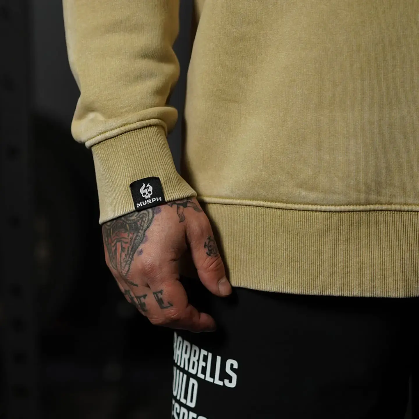 buzo Oversize Long Crewneck Skull Logo - Acid Cream 4