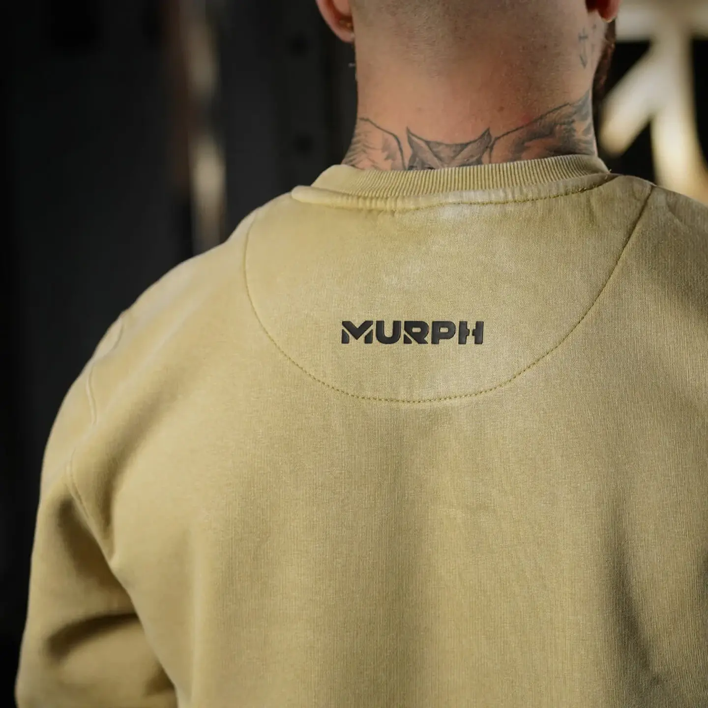 buzo Oversize Long Crewneck Skull Logo - Acid Cream 5
