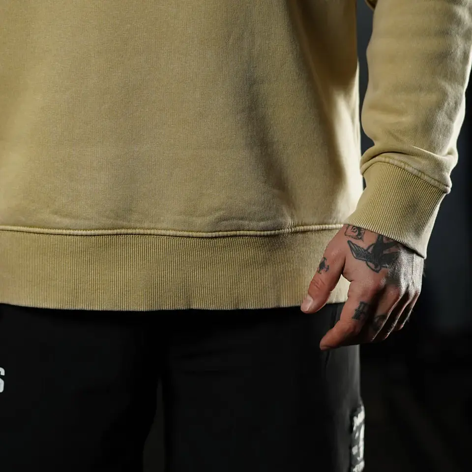 buzo Oversize Long Crewneck Skull Logo - Acid Cream 6