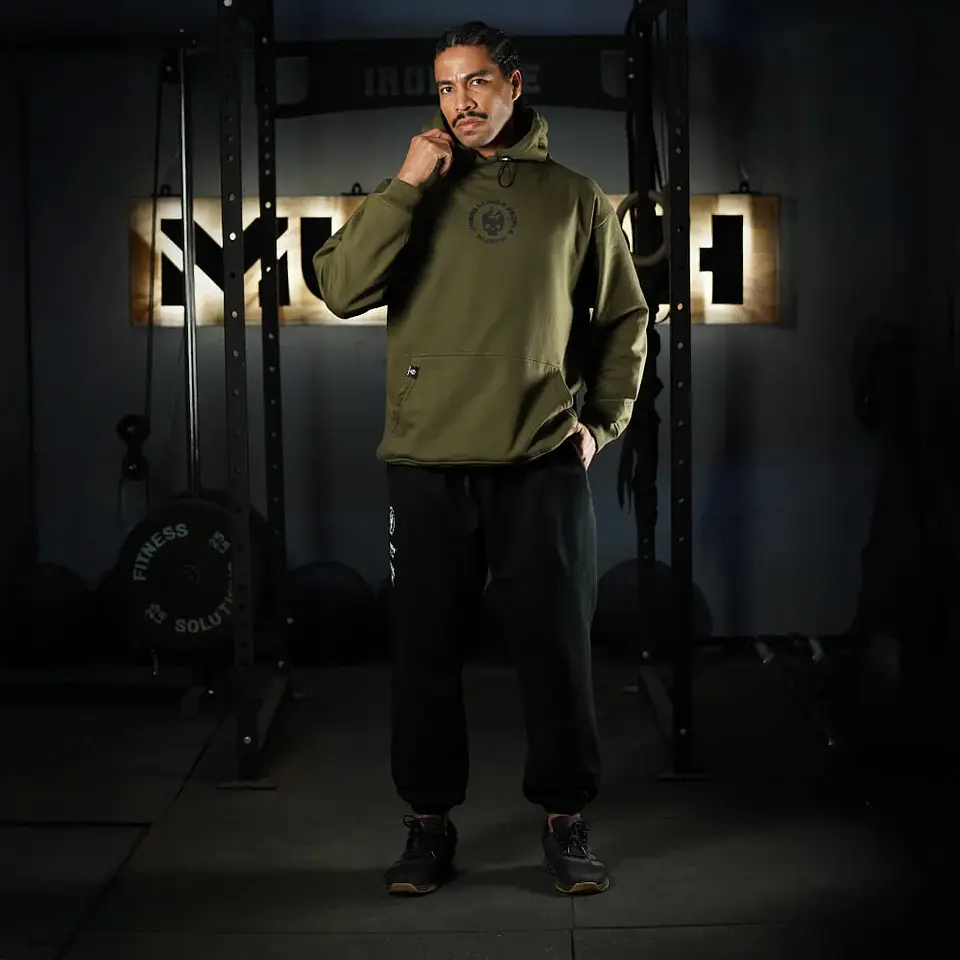 Buzo Premium Oversize Hoddie Skull Logo - Tactical Green 2