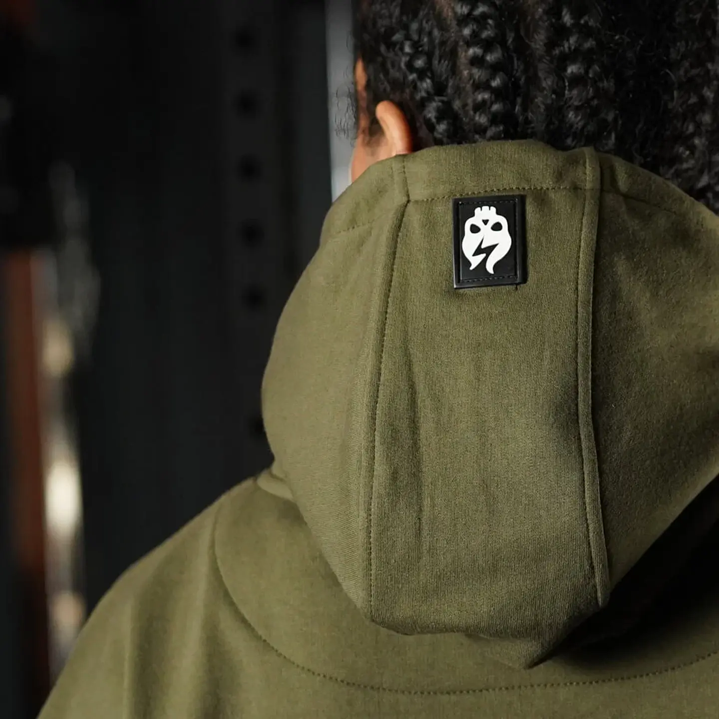 Buzo Premium Oversize Hoddie Skull Logo - Tactical Green 4