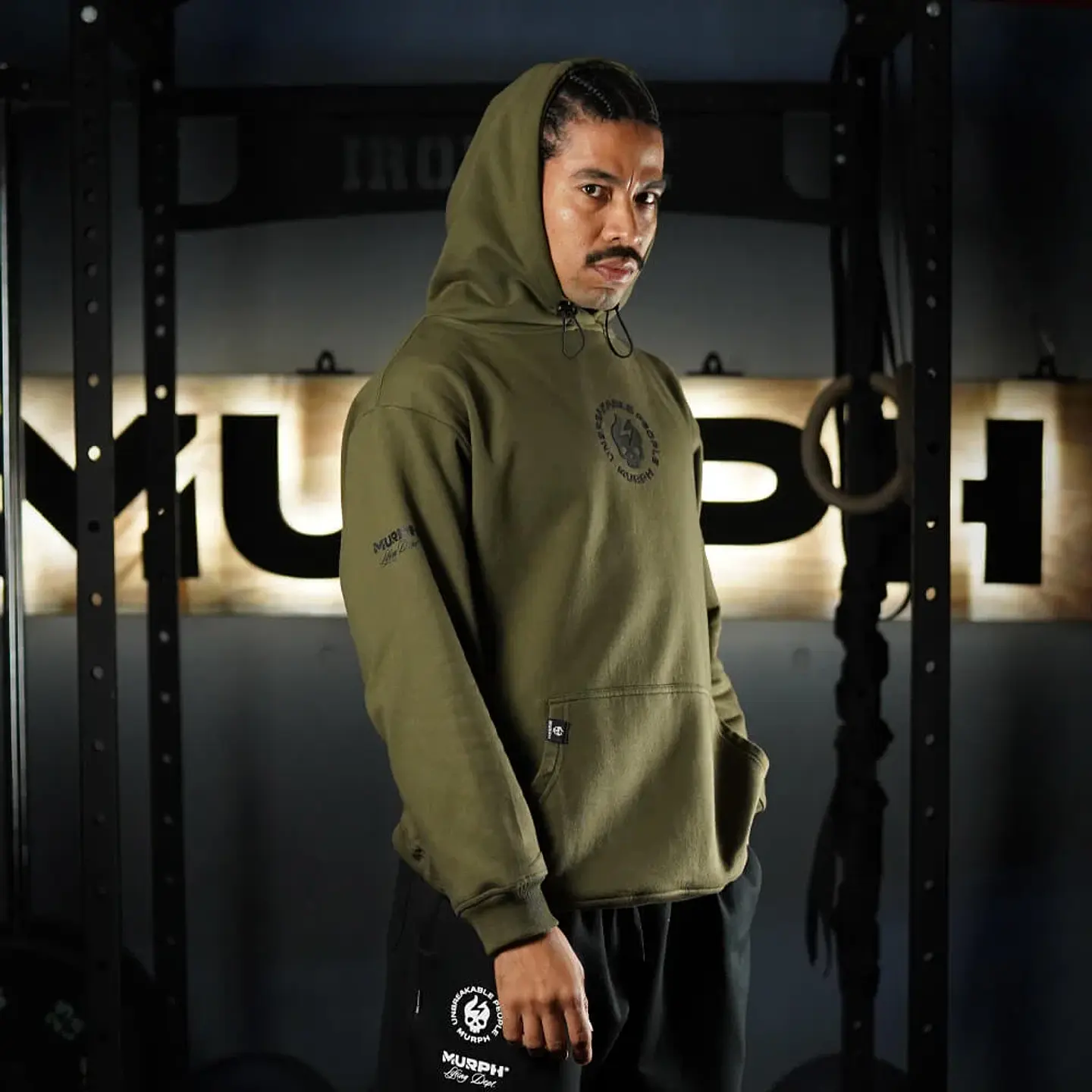 Buzo Premium Oversize Hoddie Skull Logo - Tactical Green 5