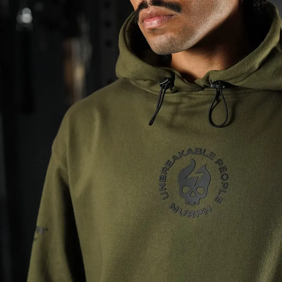 Buzo Premium Oversize Hoddie Skull Logo - Tactical Green 6