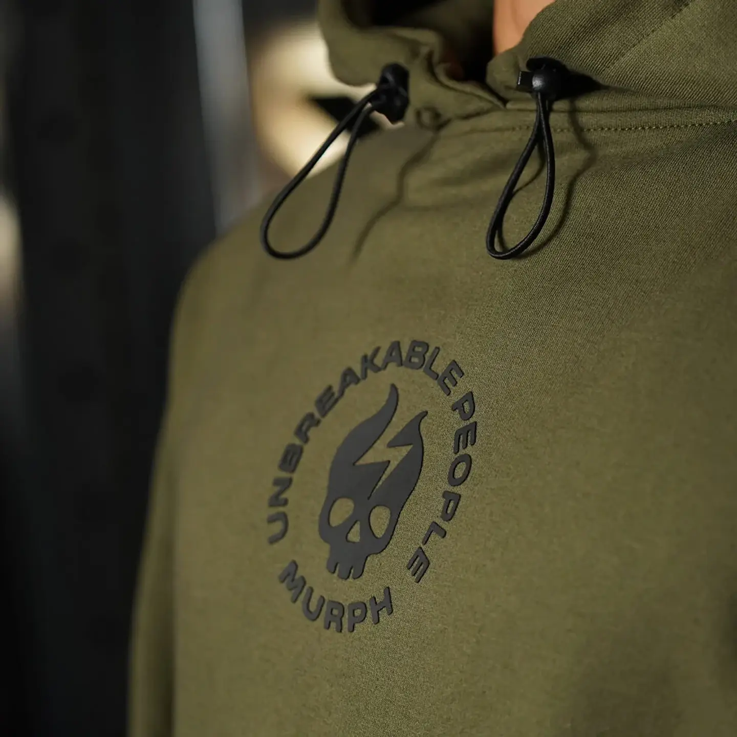 Buzo Premium Oversize Hoddie Skull Logo - Tactical Green 8