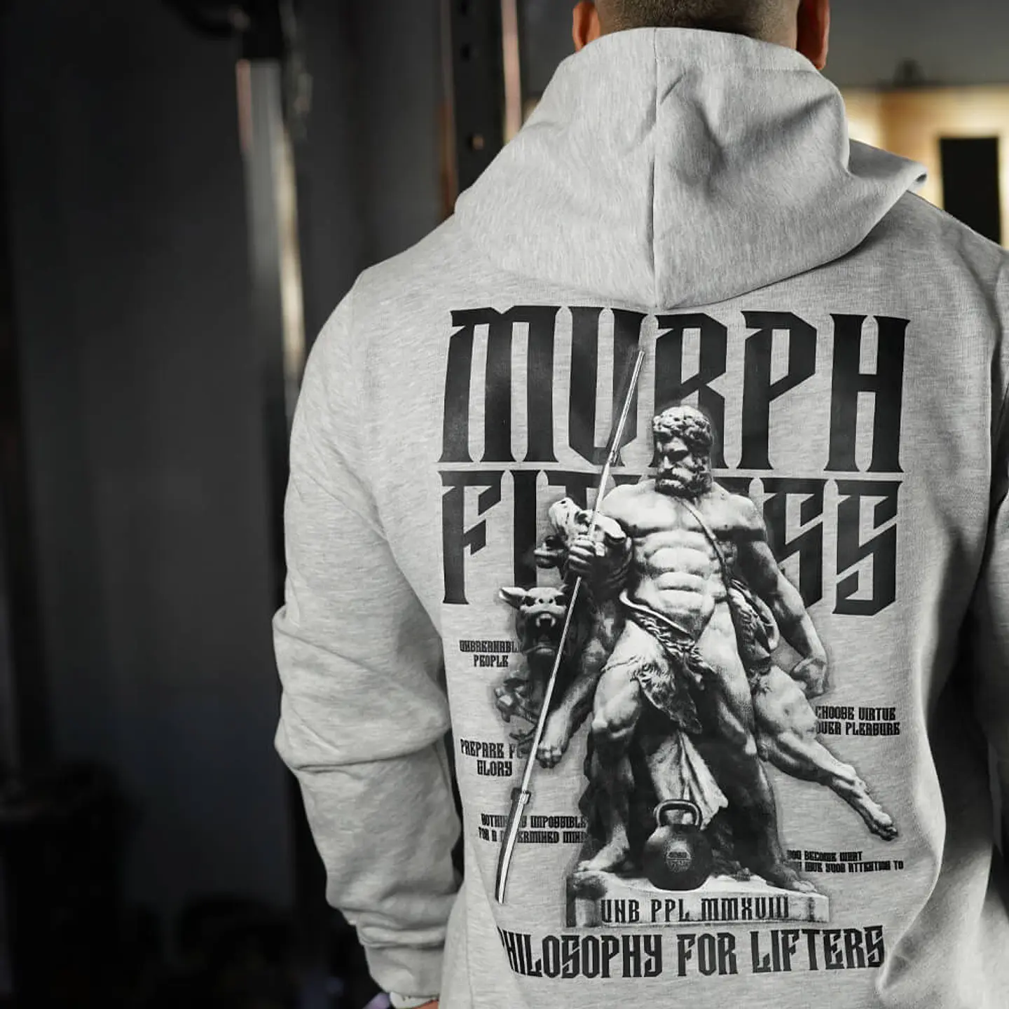 Buzo Canguro Philosophy of Lifters - Heather Gray 3