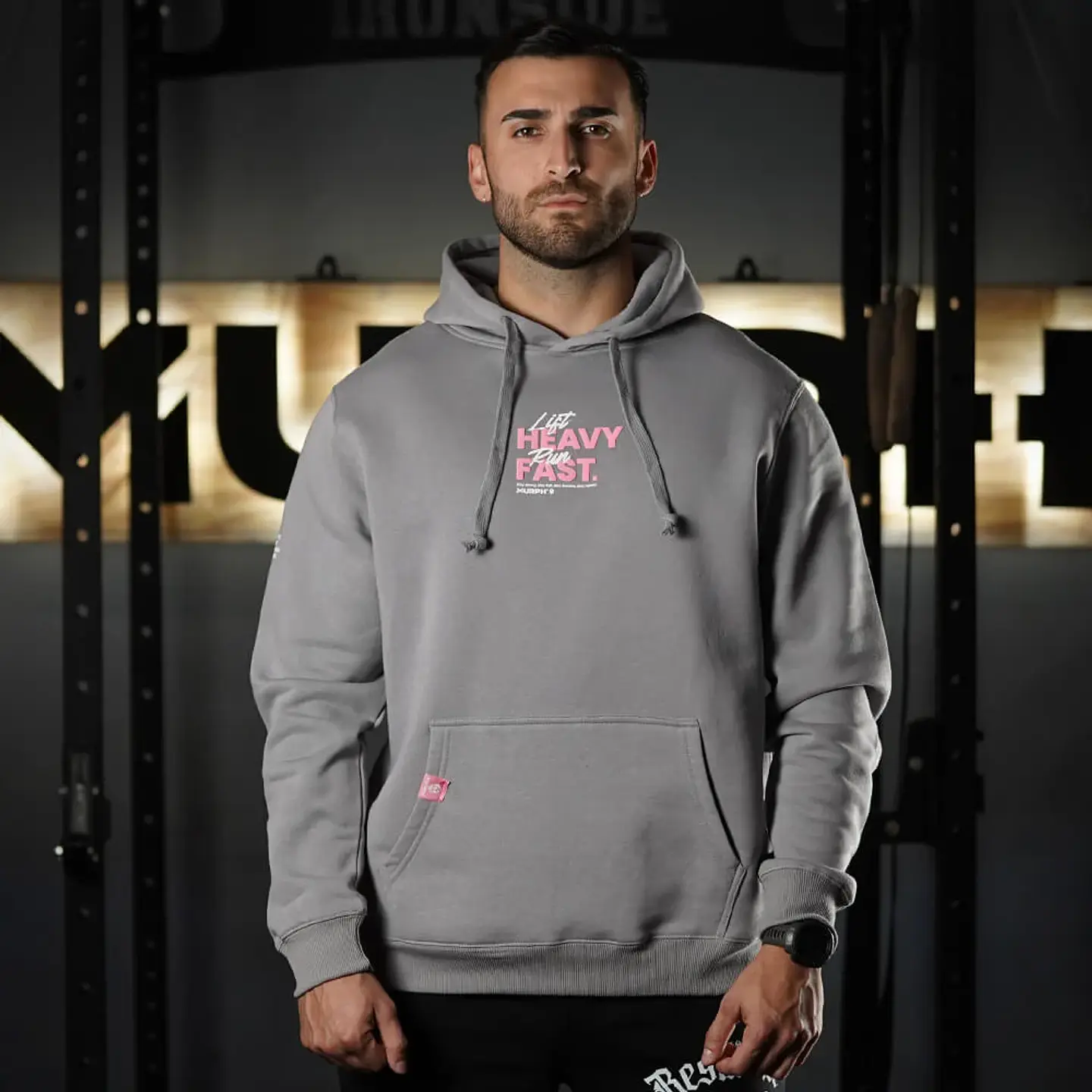 Buzo Canguro LIFT HEAVY & RUN FAST - Gris Charcoal 2