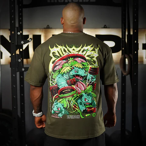 Remera Oversize LIFTASAUR - Verde Táctico