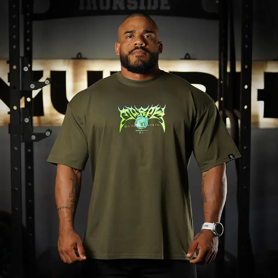 Remera Oversize LIFTASAUR - Verde Táctico 2