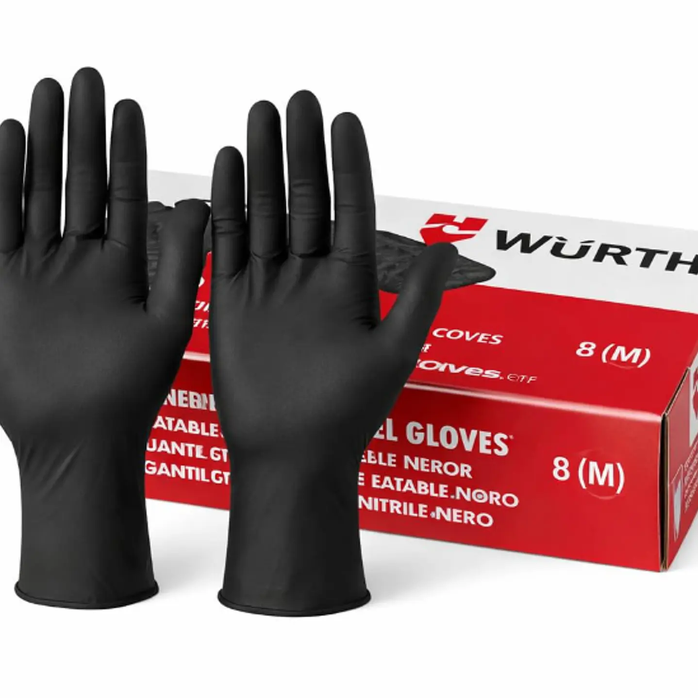 Guantes de nitrito desechables, desinfectados sin polvo, para uso profesional, ultrarresistentesWURTH 1