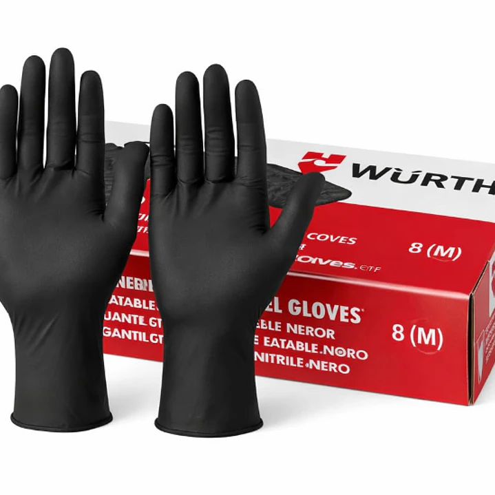 Guantes de nitrito desechables, desinfectados sin polvo, para uso profesional, ultrarresistentesWURTH 1