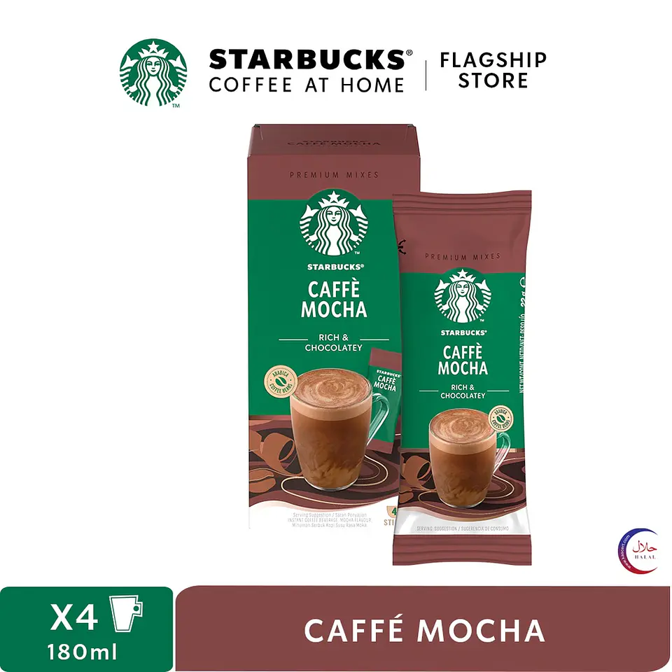 Starbucks Instant Premium Mixes - Caffe Mocha 4 sobres 1