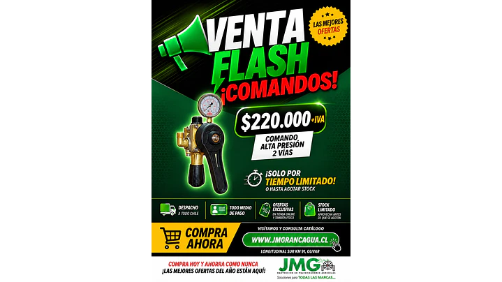 Oferta Comando alta presion 2 vias  1