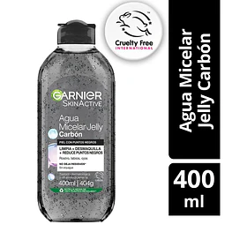 Agua Micelar Garnier Skinactive Jelly Purificante con Carbón todo en 1 400 ml 