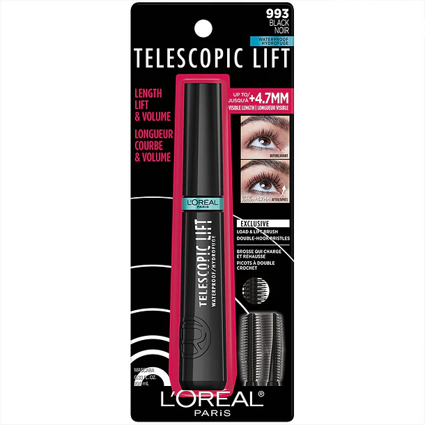  Máscara de Pestañas Telescopic Lift 993 Black Noir Waterproof Loreal Paris  1