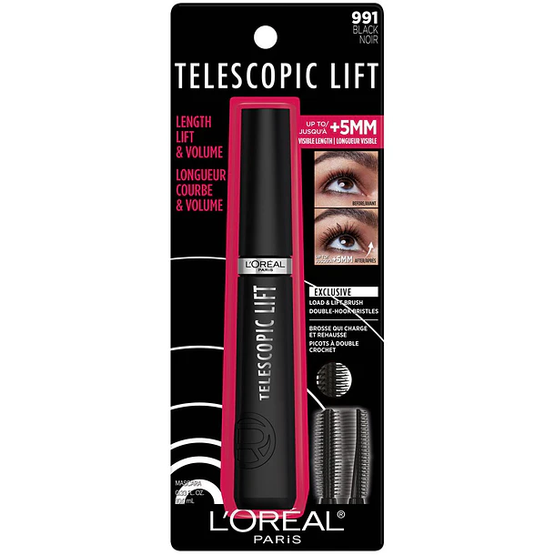  Máscara de Pestañas Telescopic Lift 991 Black Noir  Loreal Paris  1