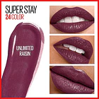 Labial Maybelline Larga Duración Superstay 24 H Tono 50 Unlimited Raisin 4