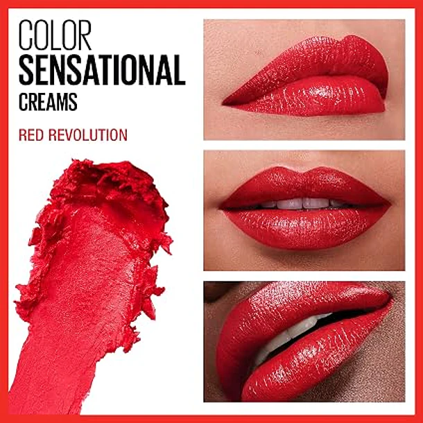 Labial Maybelline Matte Color Sensational Tono 630 Red Revolution 3
