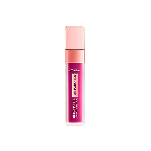 Labial Ultra Matte Les Macarons de L'Oréal Paris en tono 840 Infinite Plum. 1