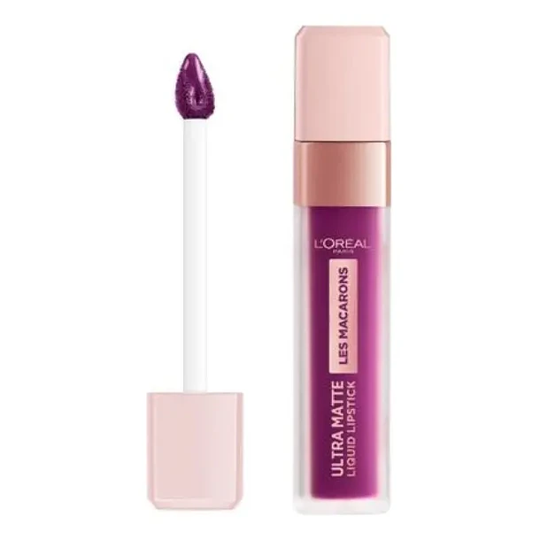 Labial Ultra Matte Les Macarons de L'Oréal Paris en tono 840 Infinite Plum. 2