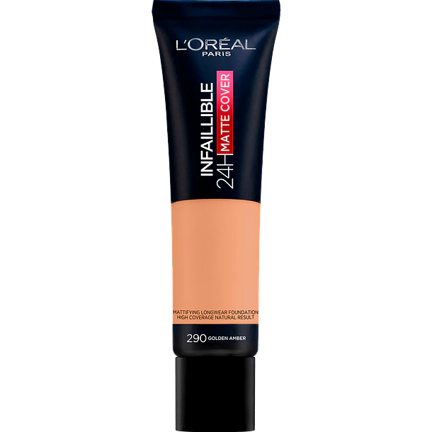 Base de Maquillaje L'Oreal Paris Infaillible 24 H Matte Cover Tono 290 Golden Amber 1