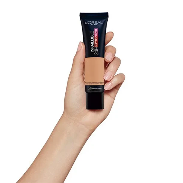 Base de Maquillaje L'Oreal Paris Infaillible 24 H Matte Cover Tono 290 Golden Amber 4