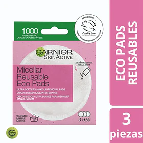 Ecopads Garnier Discos Desmaquillantes Reutilizables 3 Unidades
