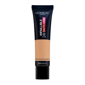 Base de Maquillaje L'Oreal Paris Infaillible 24 H Matte Cover Tono 260 Soleil Doré Golden Sun