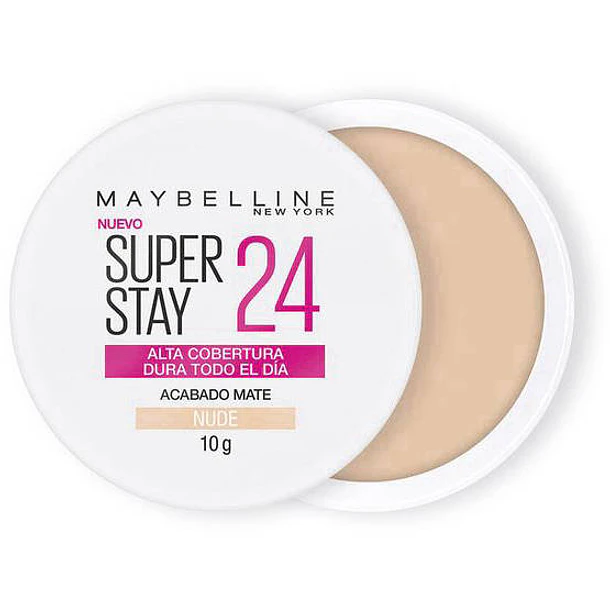Polvo Compacto Maybelline Super Stay 24H Alta Cobertura Mate Tono Nude 1