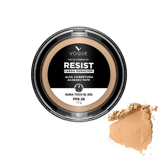 Polvo Compacto Vogue Resist Larga Duración Tono Bronce 1