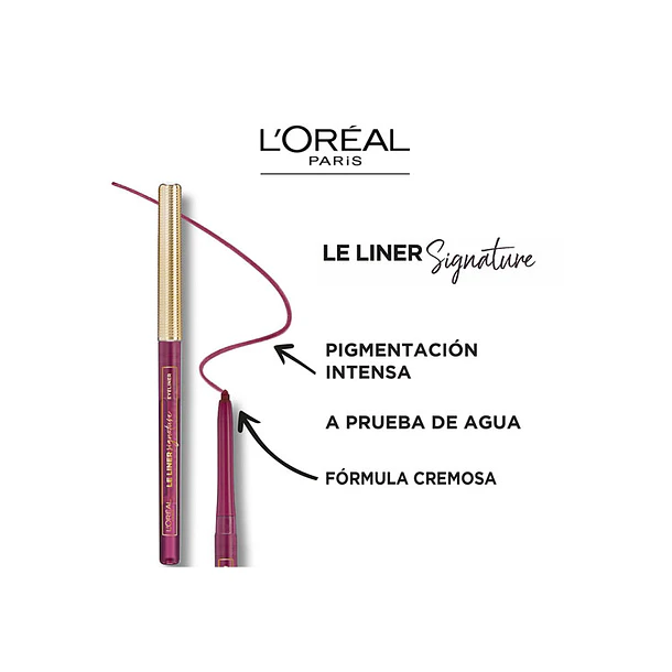 Delineador de Ojos L' Oreal Paris Le Liner Tono 03 Rouge Noir Angora  5