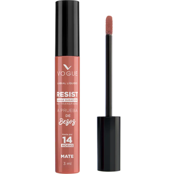 Labial Liquido Vogue Resist A Prueba de Besos 14 Hrs Tono Elegante  2