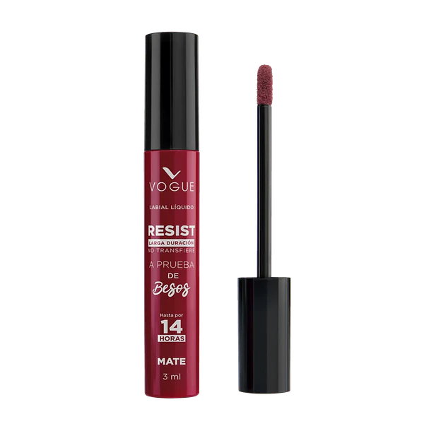 Labial Liquido Vogue Resist a Prueba de Besos 14 Hrs Tono Apasionada  2