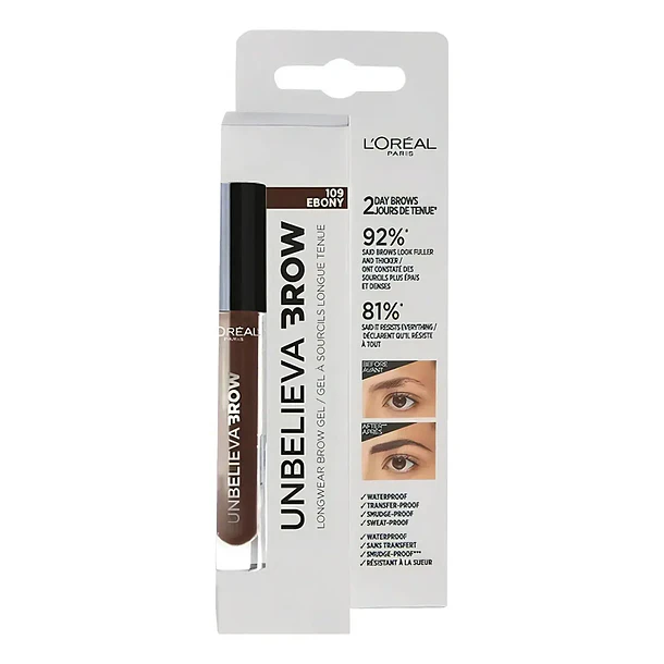 Gel para Cejas L'Oreal Paris Unbelieva Brow Tono 109 Ebony 1