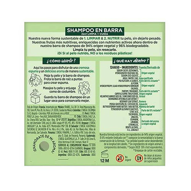 Garnier Fructis Hair Food Shampoo Bar Aguacate 2
