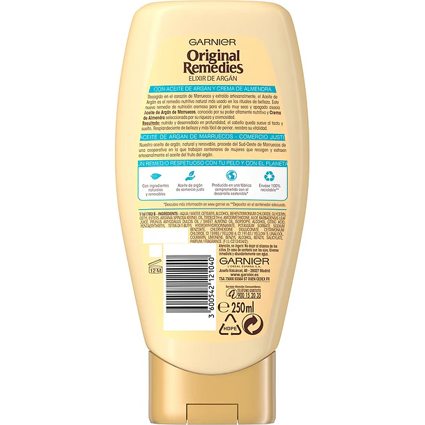 Acondicionador Garnier Original Remedies elixir de argan 250 ml 2