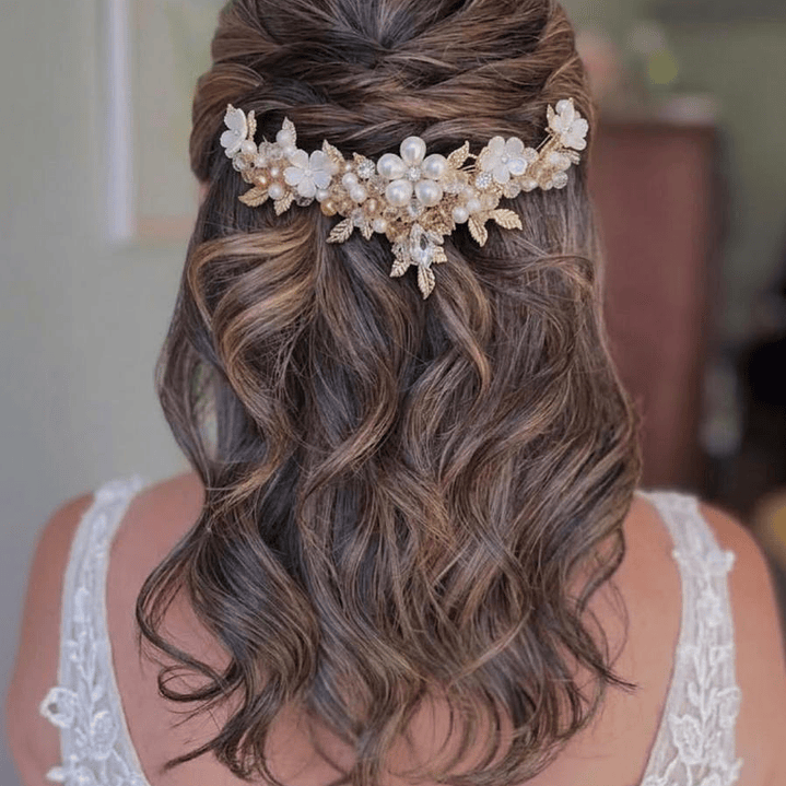 Tocado Novia  Amanecer Dorado 4