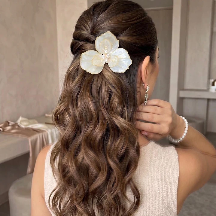 Horquilla Cristalizada con Perlas naturales 3