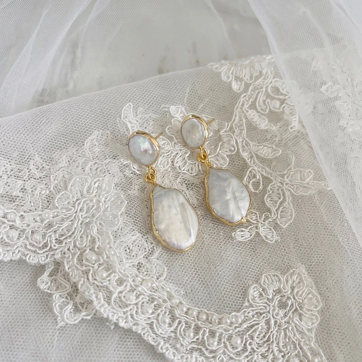 Aros en gotas de Perla Natural 1