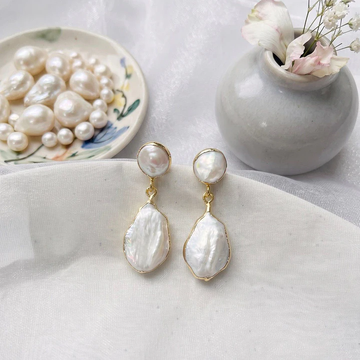 Aros en gotas de Perla Natural 2