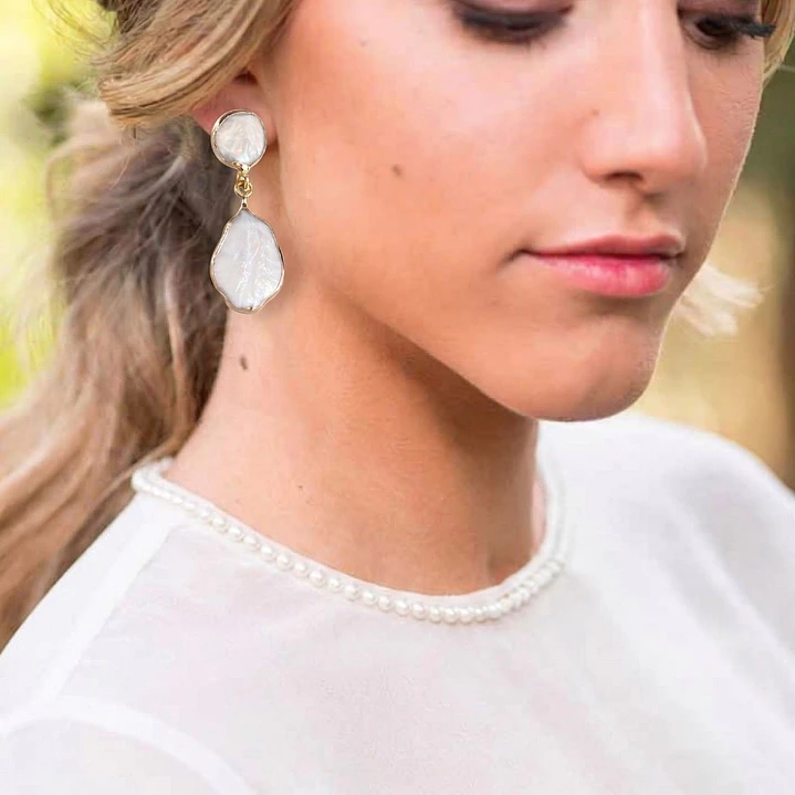 Aros en gotas de Perla Natural 4