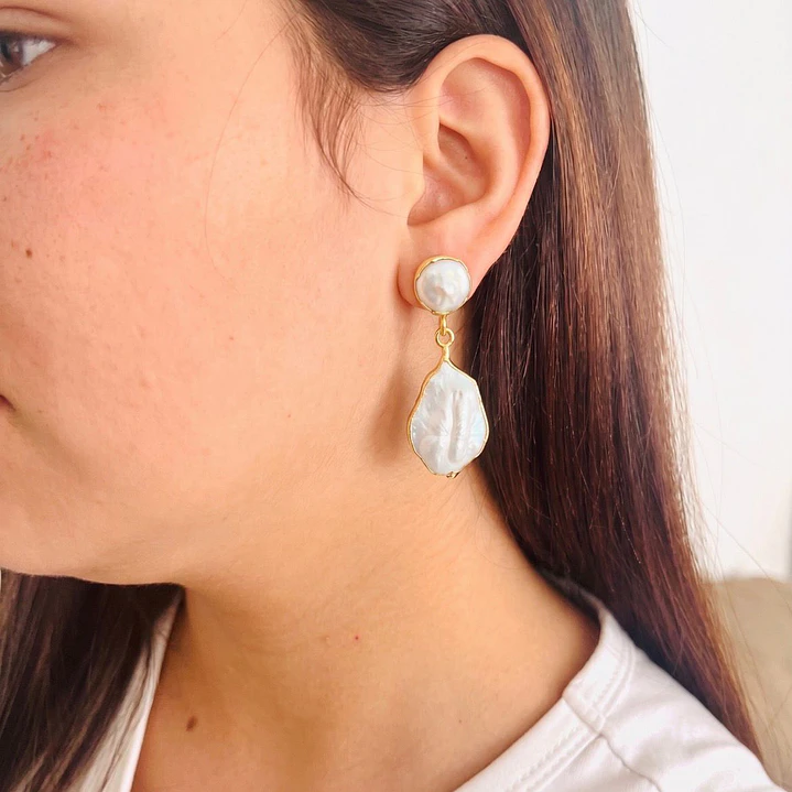 Aros en gotas de Perla Natural 3