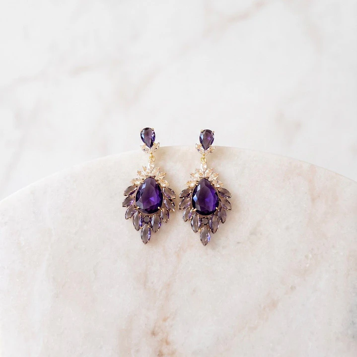 Aros Morados con circones 1