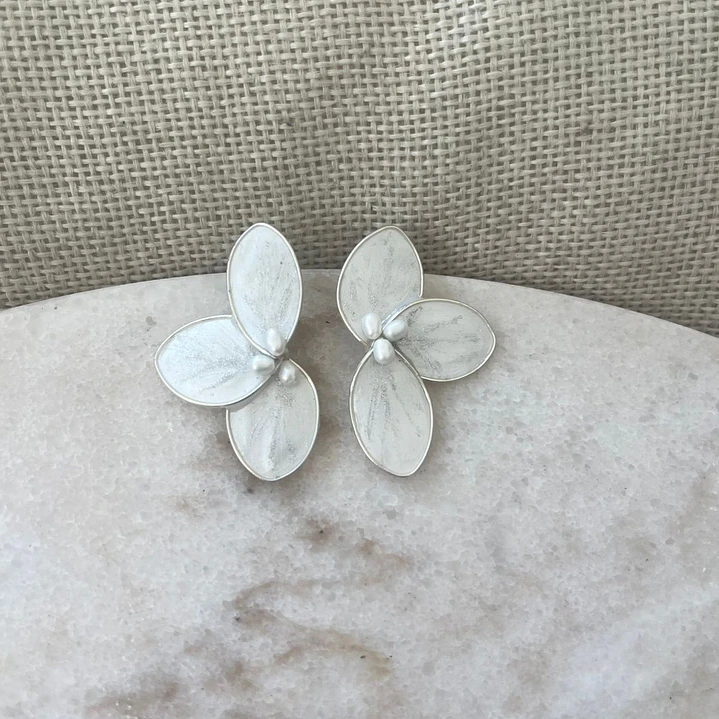 Aros Cristalizados Flor Perlas 2