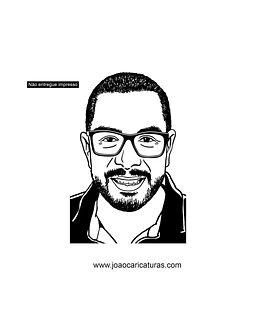 Caricatura de rosto em preto e branco para Logotipo Marca Logomarca uso comercial de divulgação