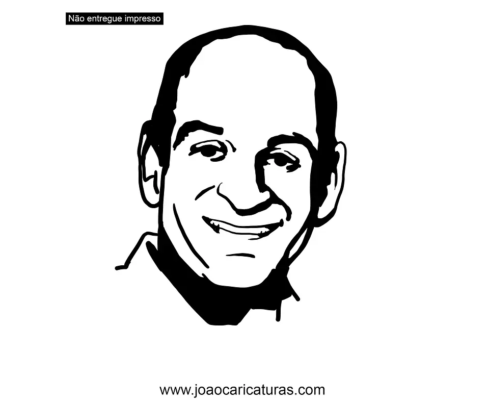 Caricatura de rosto em preto e branco para Logotipo Marca Logomarca uso comercial de divulgação 2