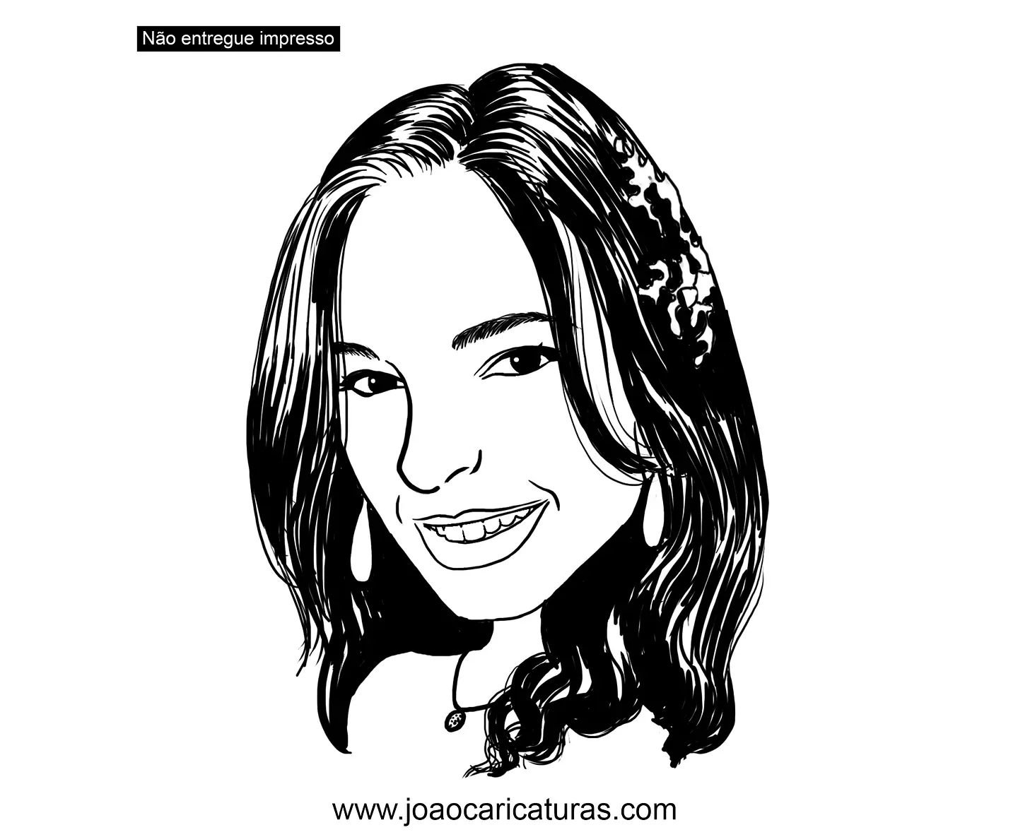 Caricatura de rosto em preto e branco para Logotipo Marca Logomarca uso comercial de divulgação 3