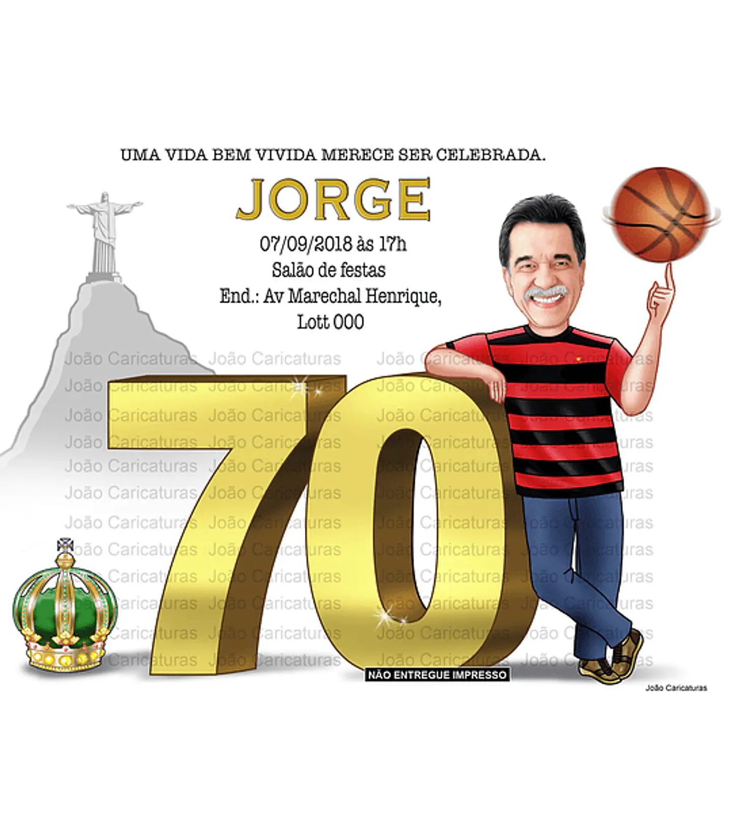 Caricatura Digital para Convite de Aniversário Masculino (Personalizada) 4