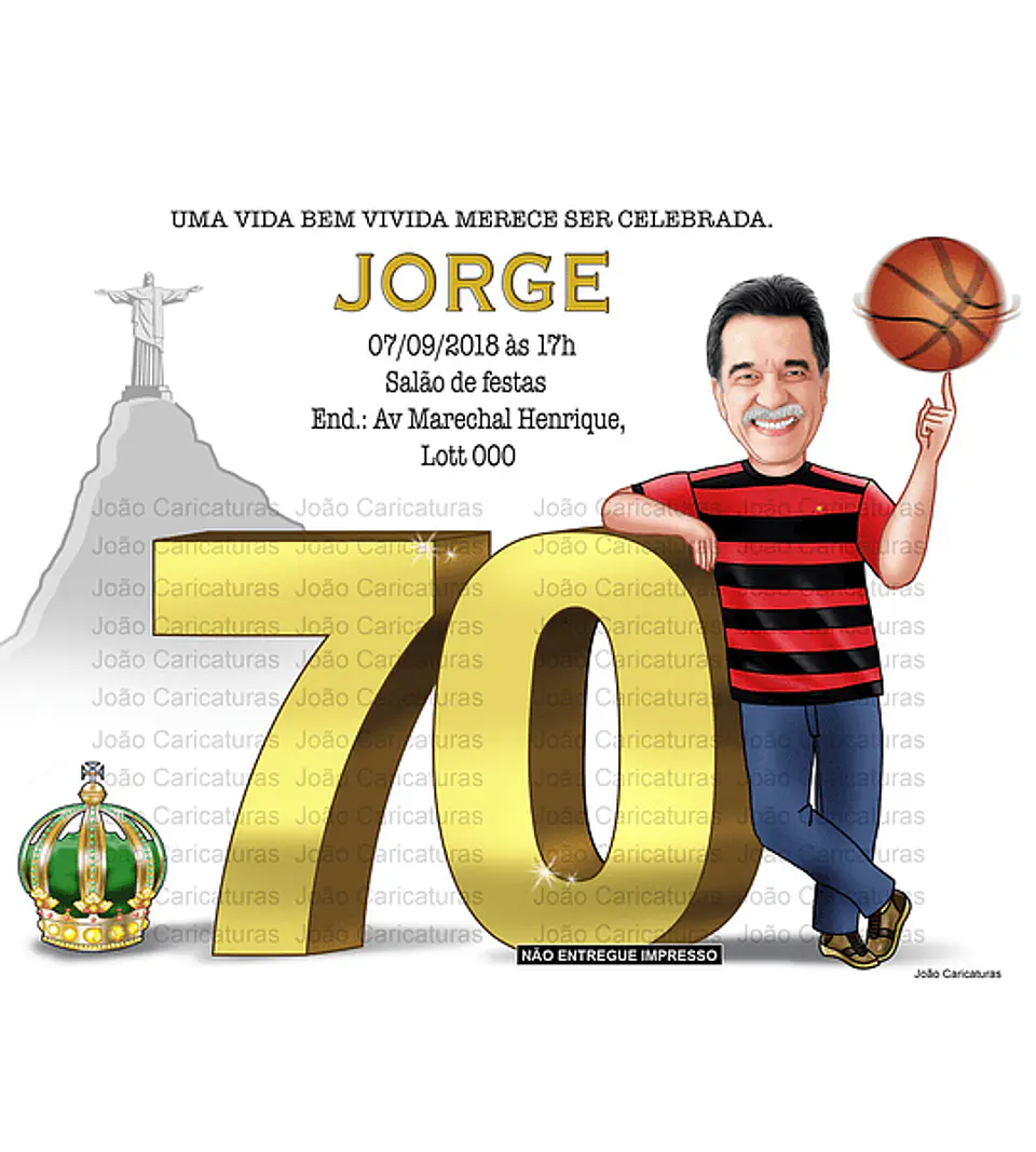 Caricatura Digital para Convite de Aniversário Masculino (Personalizada) 4