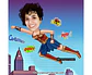 Caricatura aniversário mulher maravilha mãe filha , heroína, voando, super, destemida, corajosa, direito das mulheres, feminina, poderosa, rainha - Thumbnail 1