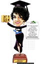 Caricaturas digitais mulher certificado direito desenho rosto delicados e super idênticos, Formandos universitários diplomados, formados, formatura, direito civil, RH, recursos humanos, direito - Thumbnail 4